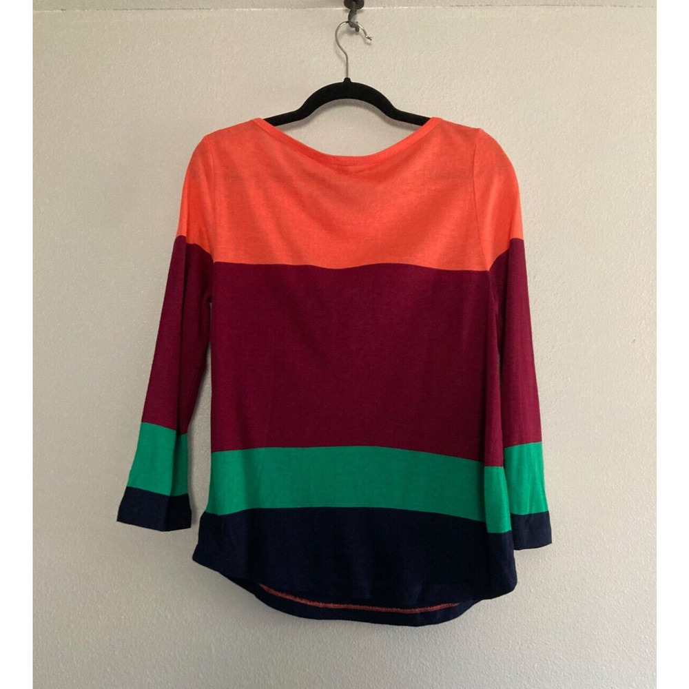 NWT J Crew Sweater Colorblock Women M Long‎ Sleeve Linen Blend Spring Preppy - Picture 3 of 8